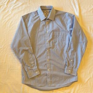 Jos A Bank Men's Blue Checkered Shirt